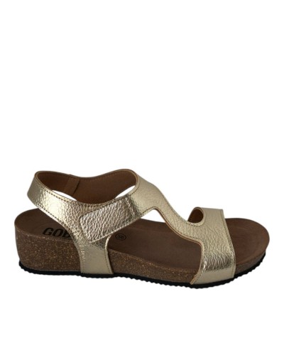 SANDALIA CUÑA BIO PIEL VELCRO