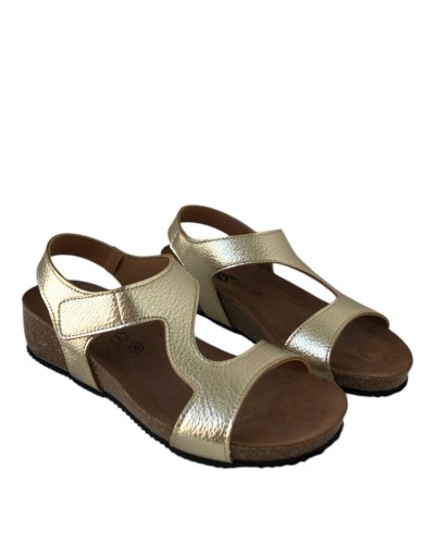 SANDALIA CUÑA BIO PIEL VELCRO