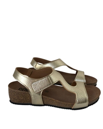 SANDALIA CUÑA BIO PIEL VELCRO