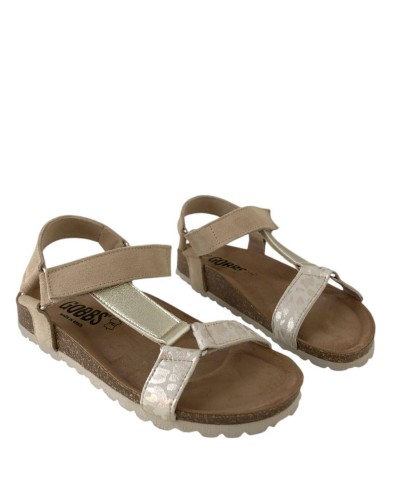 SANDALIA PLANA BIO PIEL VELCRO