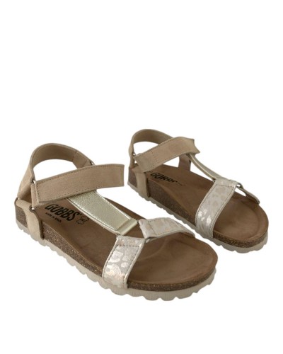 SANDALIA PLANA BIO PIEL VELCRO