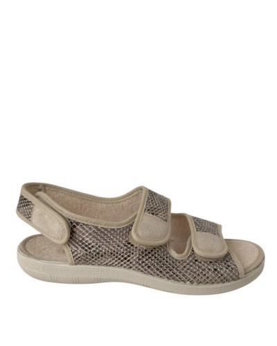 SANDALIA TEXTIL ANCHO ESPECIAL VELCROS