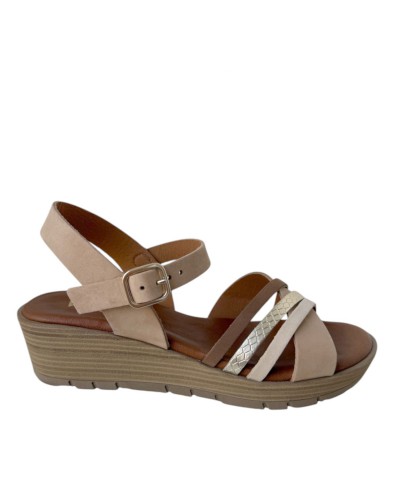 SANDALIA CUÑA PLANTA GEL WIKERS TIRAS