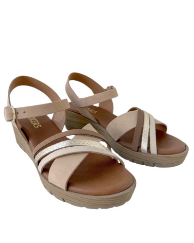 SANDALIA CUÑA PLANTA GEL WIKERS TIRAS