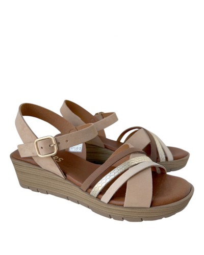 SANDALIA CUÑA PLANTA GEL WIKERS TIRAS