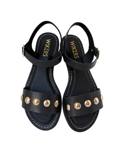 SANDALIA PLANA PIEL TACHA WIKER