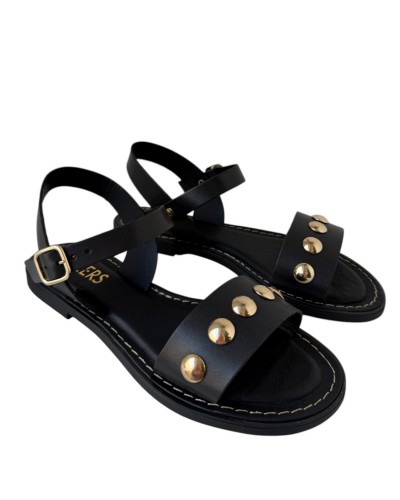 SANDALIA PLANA PIEL TACHA WIKER