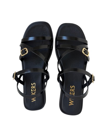 SANDALIAS PIEL WIKERS PLANAS TIRAS