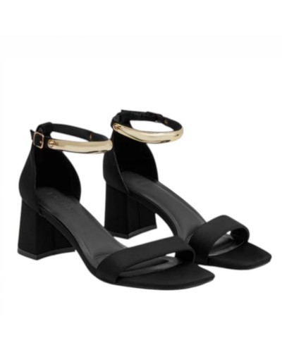 SANDALIA TACON CUADRADO CON DETALLE BUON