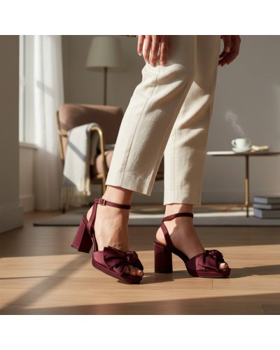 SANDALIA TACON LAZADA RASO BUONAROTTI