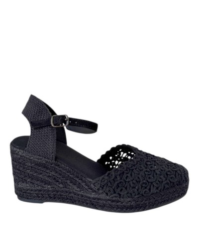 SANDALIAS CUÑA ESPARTO CALADAS