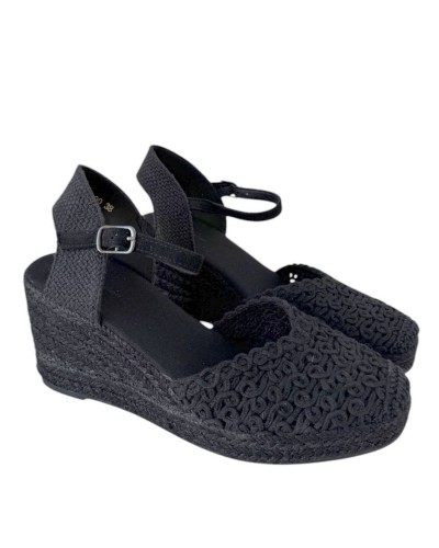 SANDALIAS CUÑA ESPARTO CALADAS