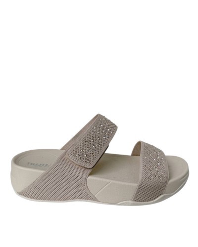 CHANCLA PLATAFORMA VELCRO CRISTALES