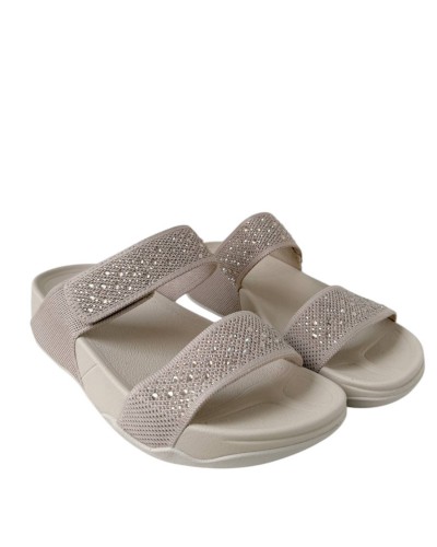 CHANCLA PLATAFORMA VELCRO CRISTALES