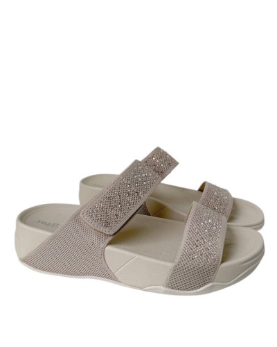 CHANCLA PLATAFORMA VELCRO CRISTALES