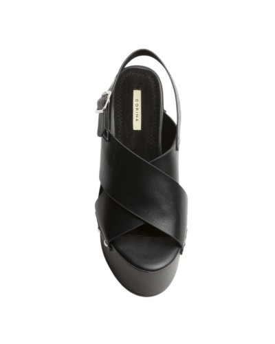 SANDALIA CRUZADA CUÑA MADERA CORINA