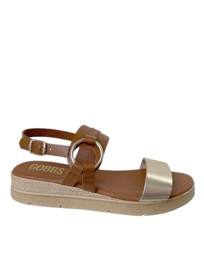 SANDALIAS CUÑA PLANTILLA ARO PIEL