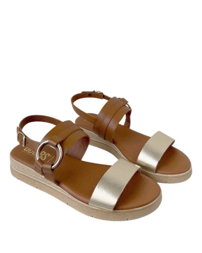 SANDALIAS CUÑA PLANTILLA ARO PIEL