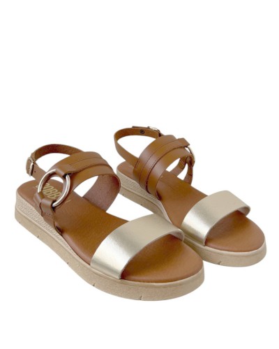 SANDALIAS CUÑA PLANTILLA ARO PIEL