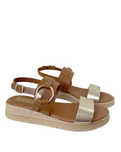 SANDALIAS CUÑA PLANTILLA ARO PIEL