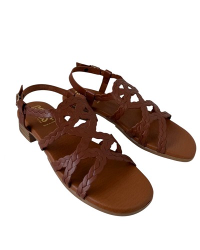 SANDALIA TRENZADA PLANTILLA GEL PIEL
