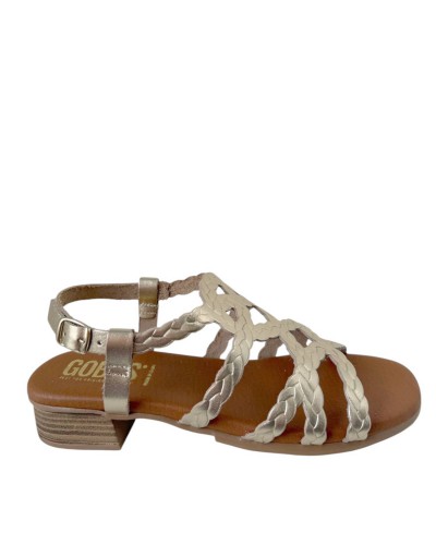 SANDALIA TRENZADA PLANTILLA GEL PIEL